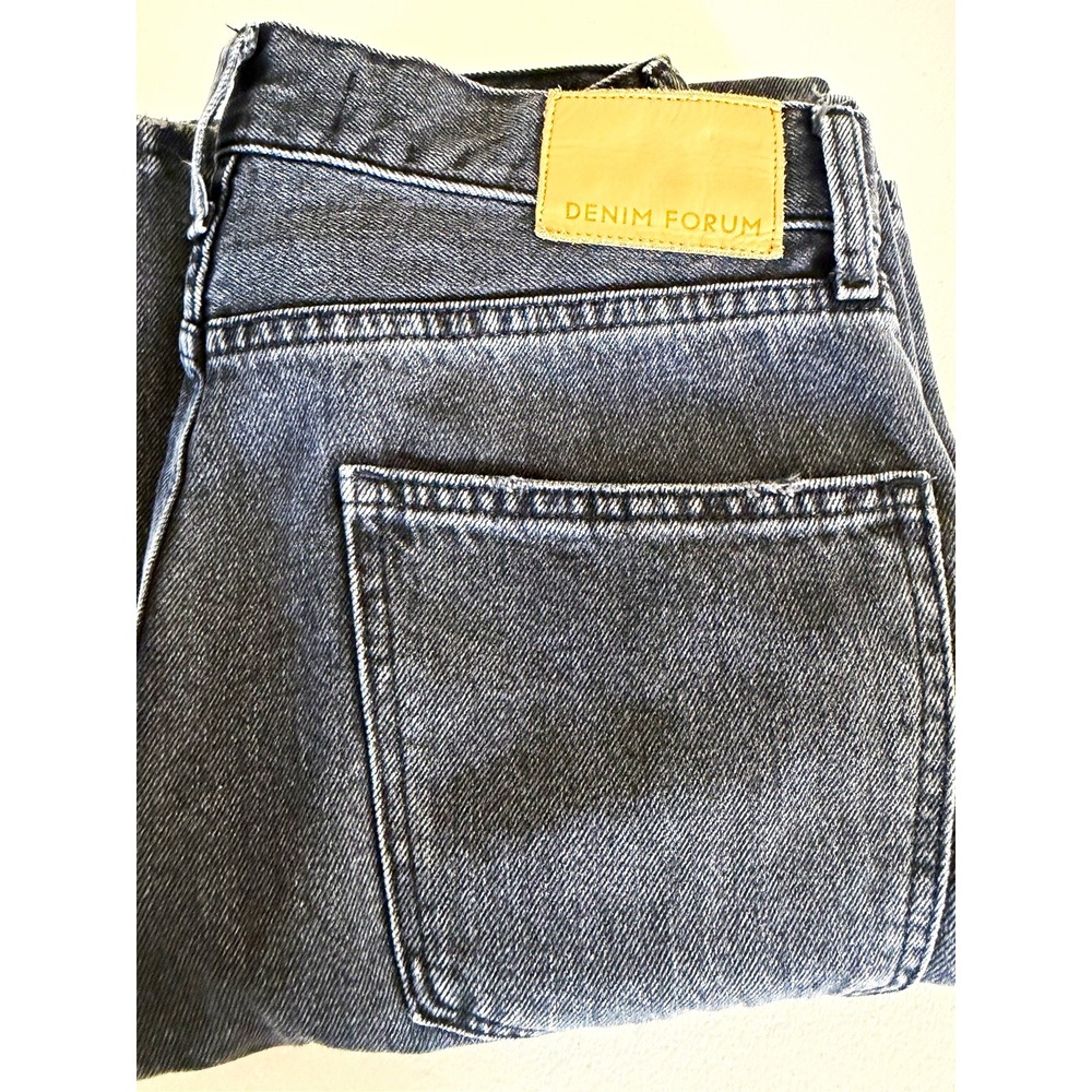 Denim Forum The Farrah Women's High Rise Wide-Leg Cargo Jeans Gray Wash 28x30